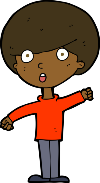 Bir insan tarafından çizilmiş, şok olmuş bir çocuk.