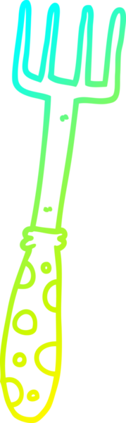 Bir insan tarafından çizilmiş bir karikatür çatalının soğuk eğim çizgisi.