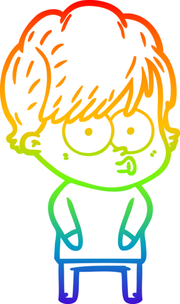 gökkuşağı gradyan çizimi bir insan tarafından çizilmiş bir karikatür kadın