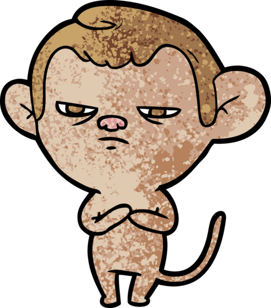 Bir insan tarafından çizilmiş çizgi maymun.