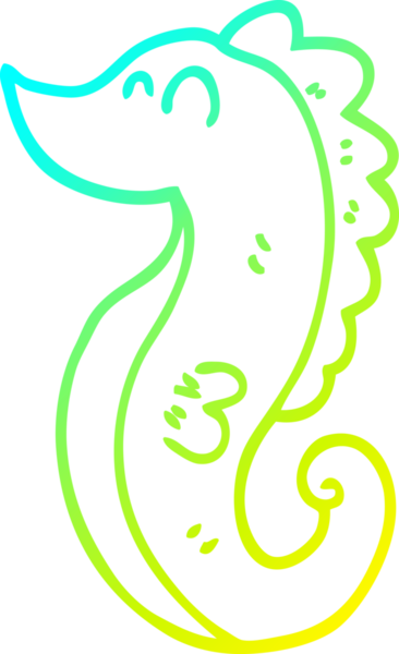 Bir insan tarafından çizilmiş karikatür deniz atı çizimi.