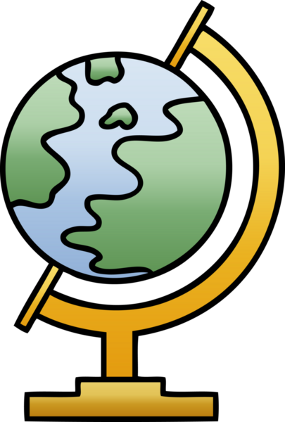 Bir insan tarafından çizilmiş bir dünyanın gölgeli karikatürü