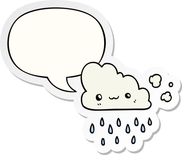 Bir insan tarafından çizilmiş konuşma balonu çıkartmalı karikatür fırtına bulutu.