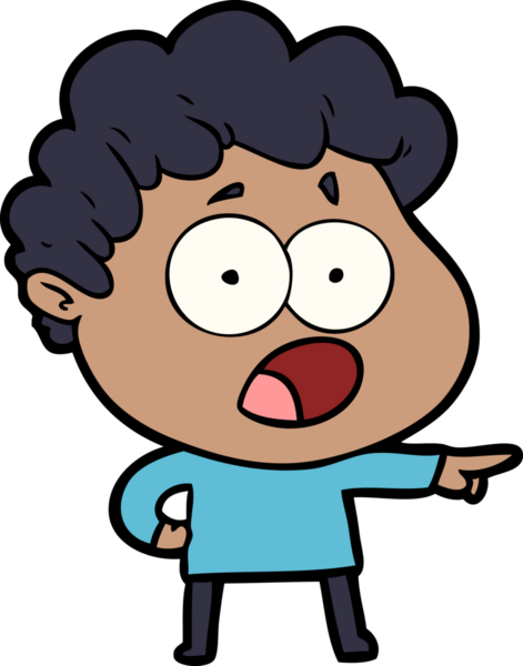 Bir insan tarafından çizilmiş bir karikatür adamı şaşkınlıkla nefes nefese kaldı.