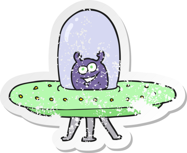 Bir insan tarafından çizilmiş uzaylı çizgi filminin gerilimli yapıştırması.