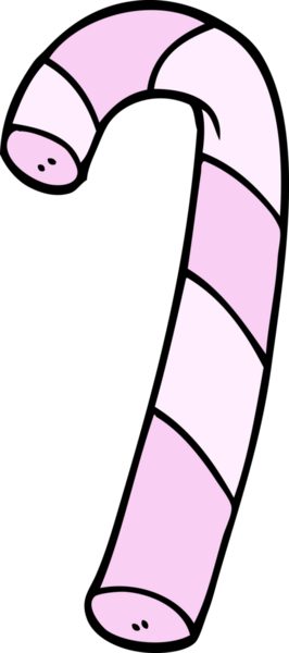 Bir insan tarafından çizilmiş pembe şeker kamışları.