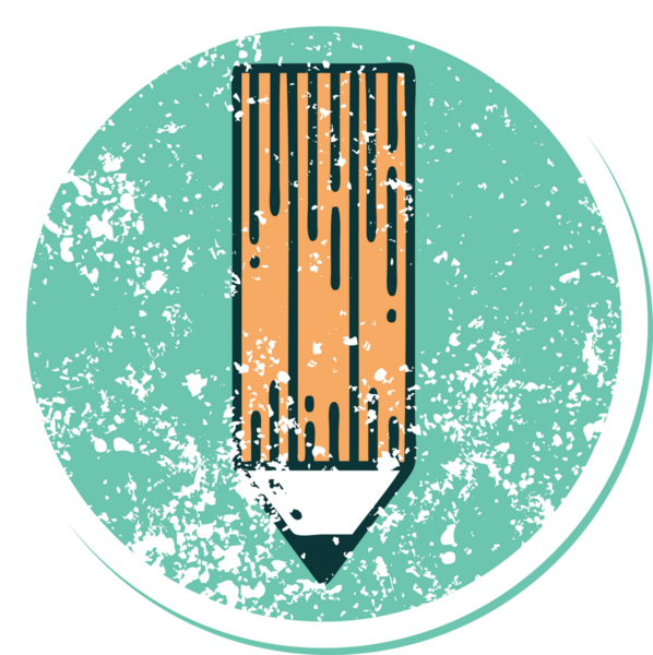 Bir insan tarafından çizilmiş bir kalemin sembolik dövmeli görüntüsü