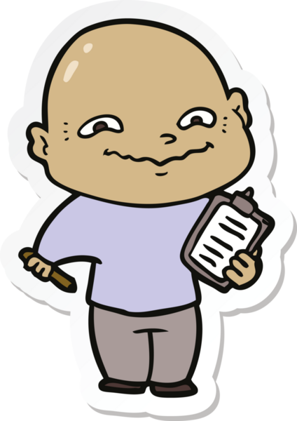 Bir insan tarafından çizilmiş gergin bir adamın çıkartması.