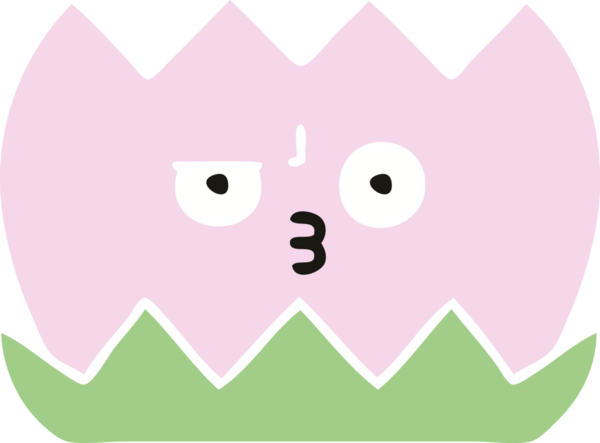 Bir insan tarafından çizilmiş bir nilüfer çiçeğinin düz renkli retro karikatürü