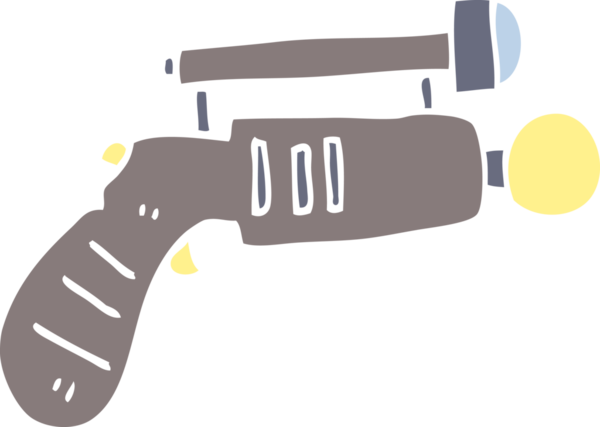 Bir insan tarafından çizilmiş düz renk çizim ışın tabancası