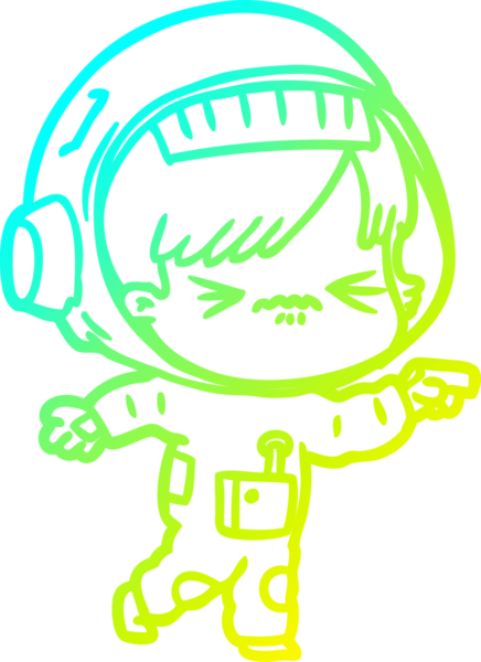 Bir insan tarafından çizilmiş kızgın bir uzay kızı çizimi.