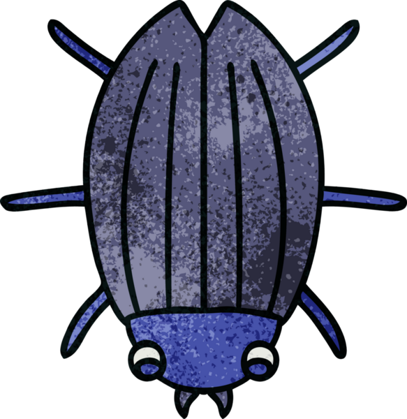 Bir insan tarafından çizilmiş garip çizgi film böceği.