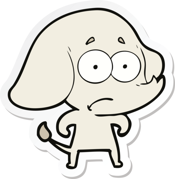 Bir insan tarafından çizilmiş belirsiz bir filin çıkartması.