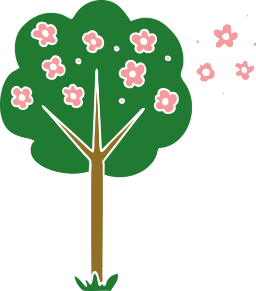 Bir insan tarafından çizilmiş tuhaf bir çizgi film ağacı.