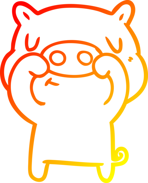 Bir insan tarafından çizilen çizgi film içerikli domuzun sıcak çizgi çizimi