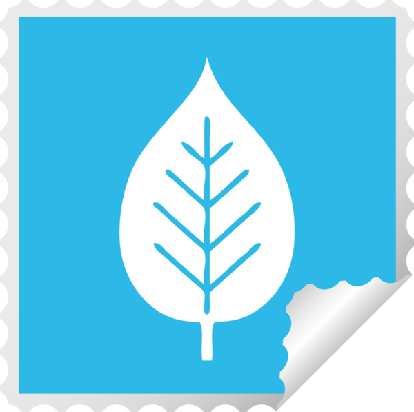 Bir insan tarafından çizilmiş yeşil bir yaprağın kare kabuğu çıkartması.