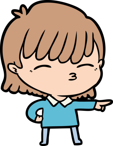 Bir insan tarafından çizilmiş karikatür kadın.