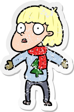 Üzüntülü bir karikatür çıkartması bir insan tarafından çizilmiş bir Noel adamı için sürpriz oldu.