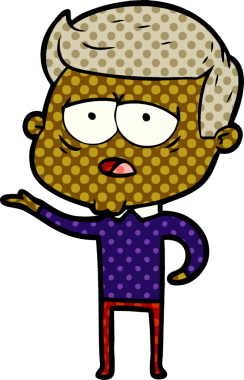 Bir insan tarafından çizilmiş yorgun bir adam.