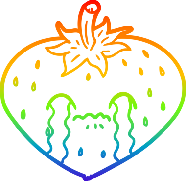 Bir insan tarafından çizilmiş bir çilek karikatürü gradyan çizimi