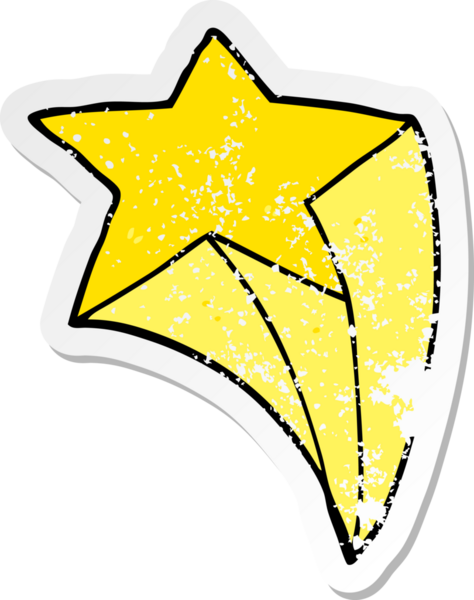 Bir insan tarafından çizilmiş bir çizgi film yıldızının sıkıntılı çıkartması.