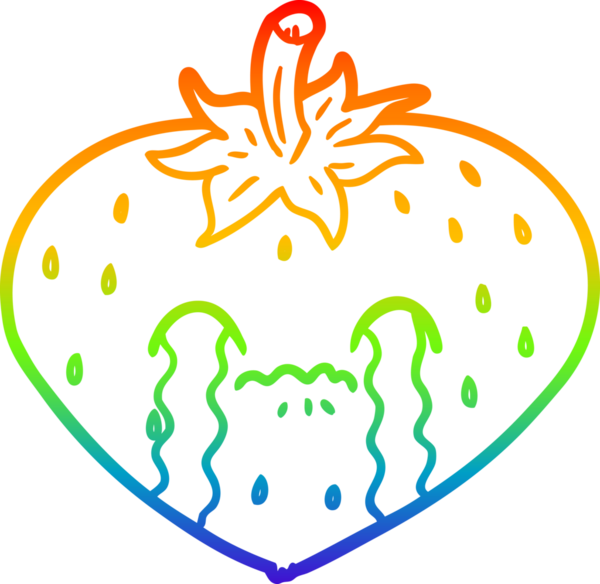 Bir insan tarafından çizilmiş bir çilek karikatürü gradyan çizimi