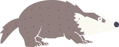 Bir insan tarafından çizilmiş düz renkli çizgi film porsuğu