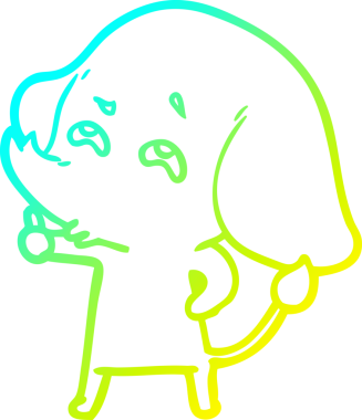 Bir insanın çizdiği karikatür fili çizimi.