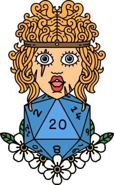 Retro Dövme Tarzı İnsan Barbarlığı Bir insan tarafından çizilmiş 20 zar ile