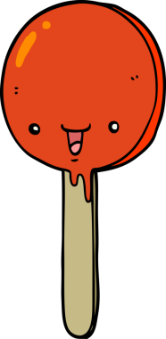 bir insan tarafından çizilmiş şekerleme lolipopu.