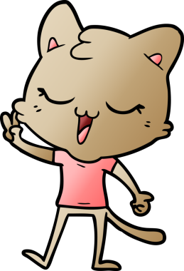 Bir insan tarafından çizilmiş çizgi film kedisi.