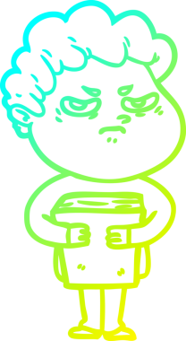 Bir insan tarafından çizilmiş kızgın bir adamın soğuk çizgi çizimi.