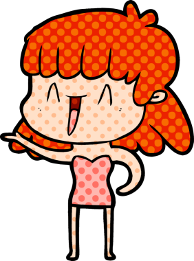 Bir insan tarafından çizilmiş karikatür kadın.