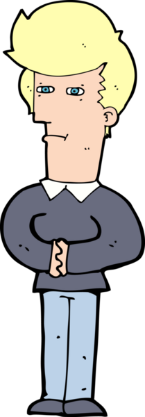 Bir insan tarafından çizilmiş gözlerini daraltan çizgi film adamı.