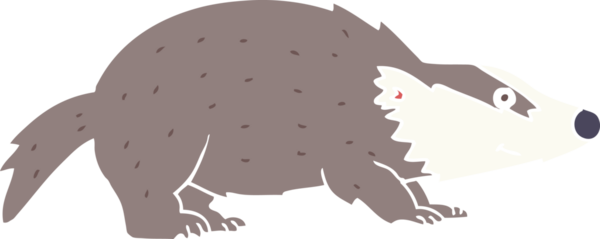 Bir insan tarafından çizilmiş düz renkli çizgi film porsuğu