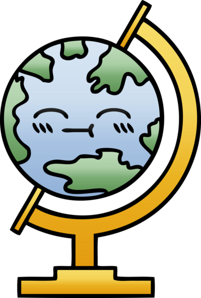 Bir insan tarafından çizilmiş dünyanın gölgeli bir karikatürü.