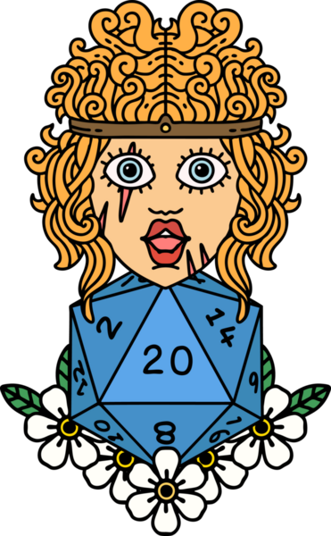 Retro Dövme Tarzı İnsan Barbarlığı Bir insan tarafından çizilmiş 20 zar ile