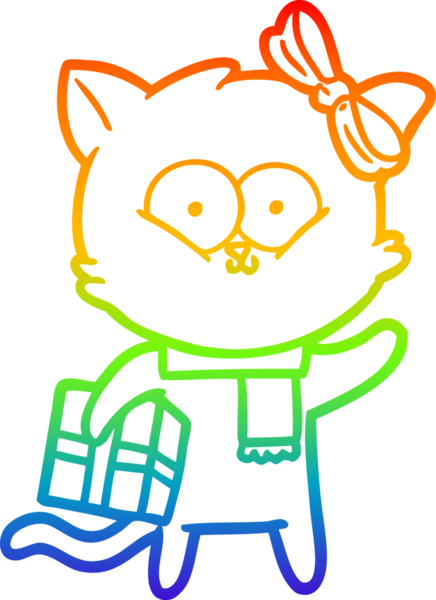 gökkuşağı gradyanı çizimi bir insan tarafından çizilmiş çizgi film kedisi