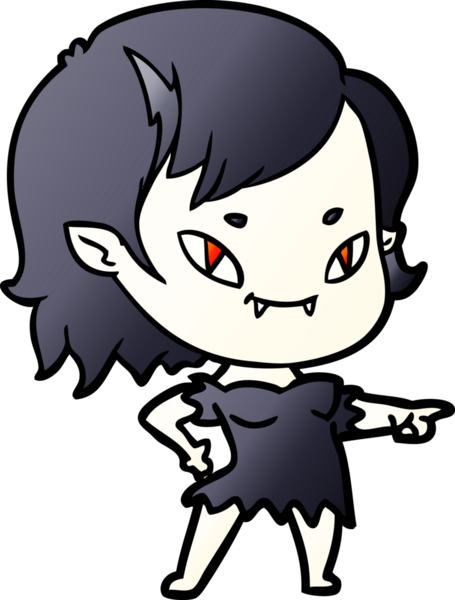 Çizgi film dostu vampir kız bir insan tarafından çizilmiş.