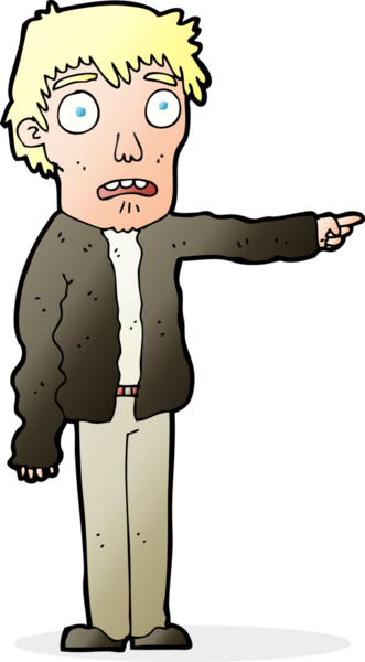 Bir insan tarafından çizilmiş korkmuş bir çizgi film.