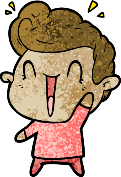 Bir insan tarafından çizilmiş heyecanlı bir çizgi film.