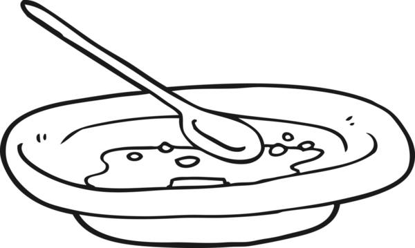 Bir insan tarafından çizilmiş boş mısır gevreği kasesi.