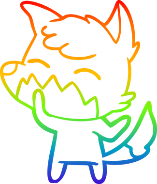 gökkuşağı gradyanı çizimi bir insan tarafından çizilmiş tilki çizgi filmi