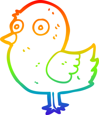 gökkuşağı gradyan çizimi Bir insan tarafından çizilmiş bir çizgi kuş