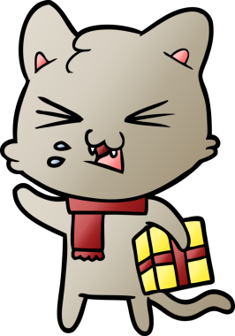 Bir insan tarafından çizilmiş kedi tıslaması.