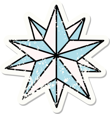 Bir insan tarafından çizilmiş geleneksel bir yıldız stili dövmesi.