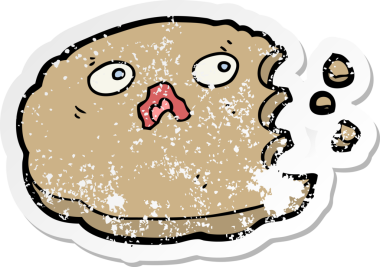 Bir insan tarafından çizilmiş karikatür kurabiyesinin sıkıntılı etiketi.