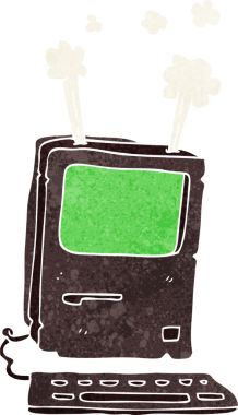 bir insan tarafından çizilmiş eski bir bilgisayar