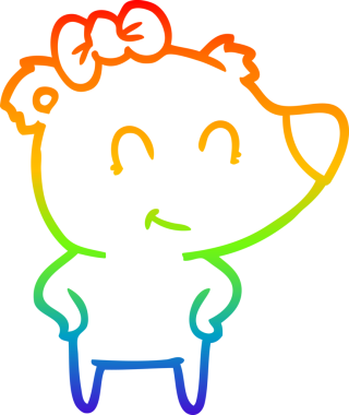 Bir insan tarafından çizilmiş dişi ayı çizgi filmi.