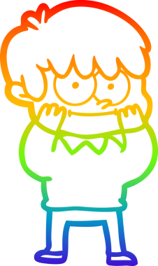 gökkuşağı gradyanı çizimi bir insan tarafından çizilmiş mutlu bir çizgi film adamı